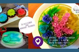 3D Jelly Flower cake at Oryx Rotana