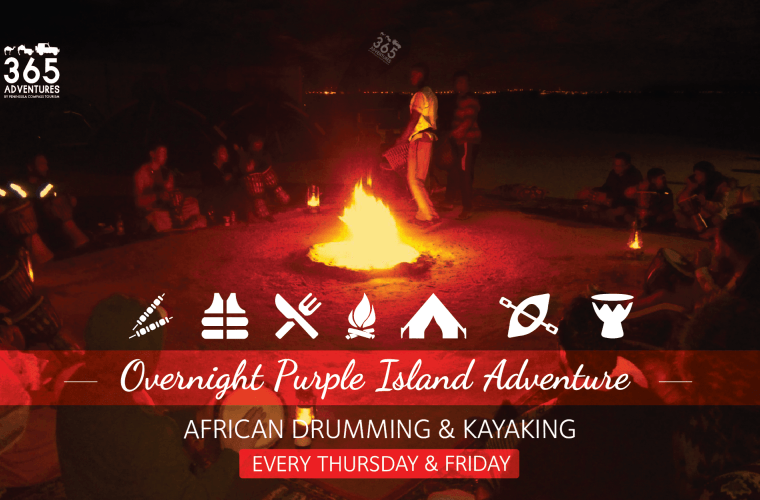 Overnight Purple Island Adventure - African Drumming  