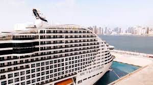 Cruise ship MSC World Europa docked at Doha Port